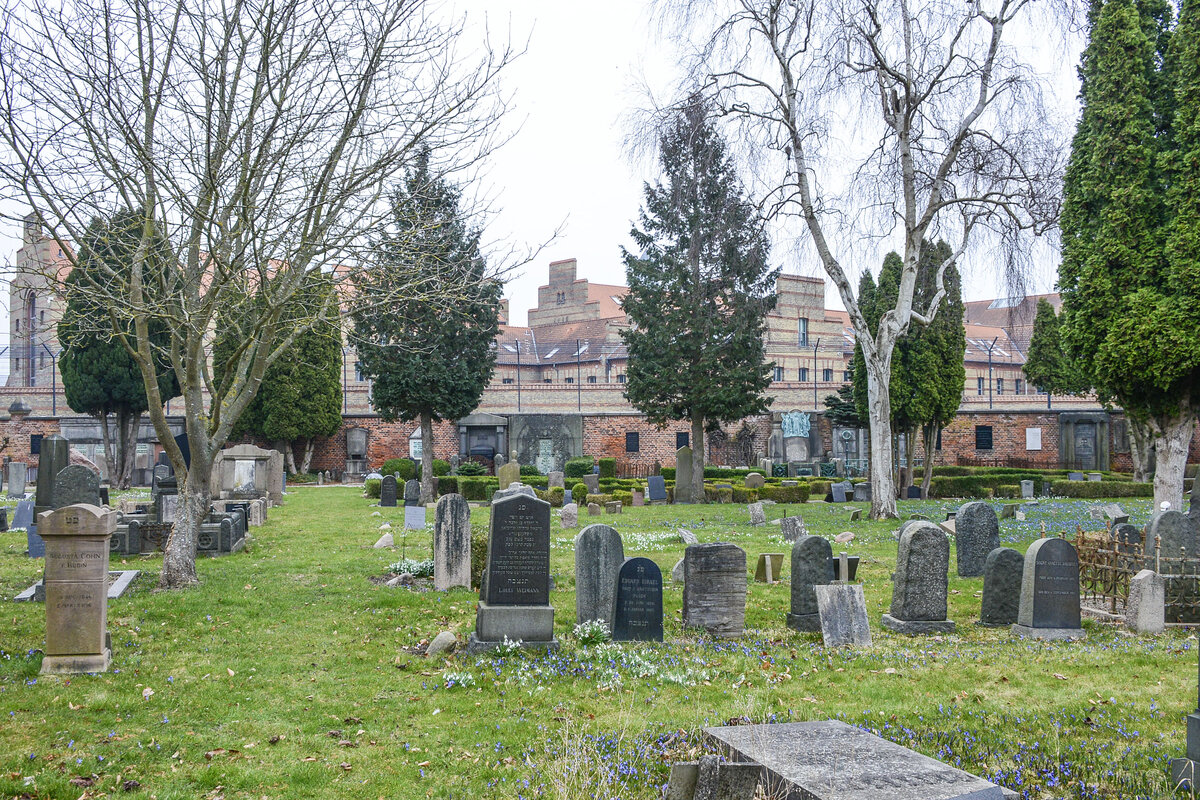 Blick auf das Gef�ngnis �Vestre F�ngsel� vom j�dischen Friedhof in Kopenhagen. Aufnahme: 24. M�rz 2026.
28.03.2026