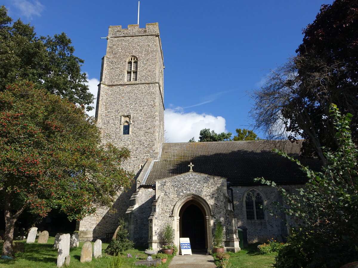 Caister-on-Sea, Pfarrkirche Holy Trinity, erbaut im 13. Jahrhundert (13.09.2024)