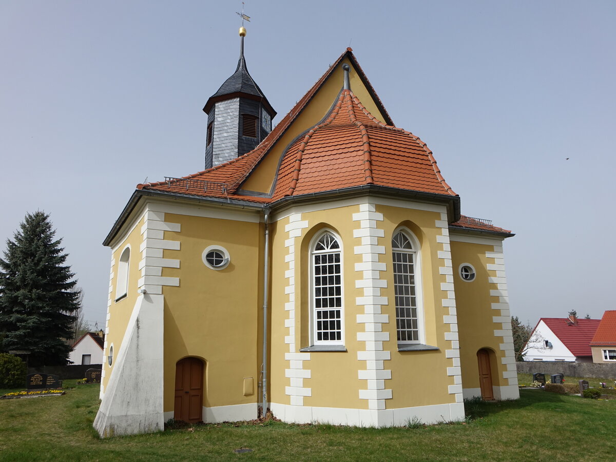 Dittmannsdorf, evangelische Kirche, erbaut im 17. Jahrhundert (30.03.2024)