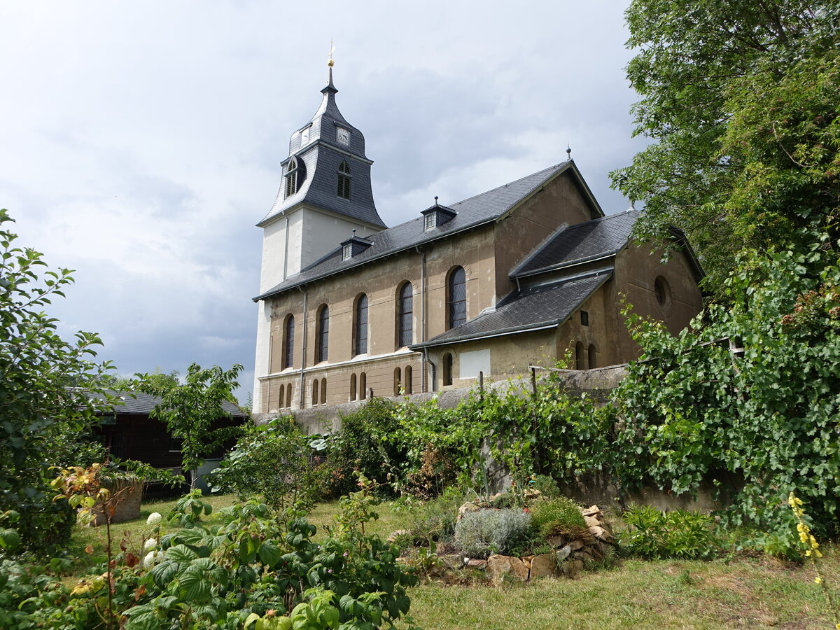 Drschnitz, evangelische Peterskirche, erbaut 1896 durch Julius Zeissig (12.07.2024)