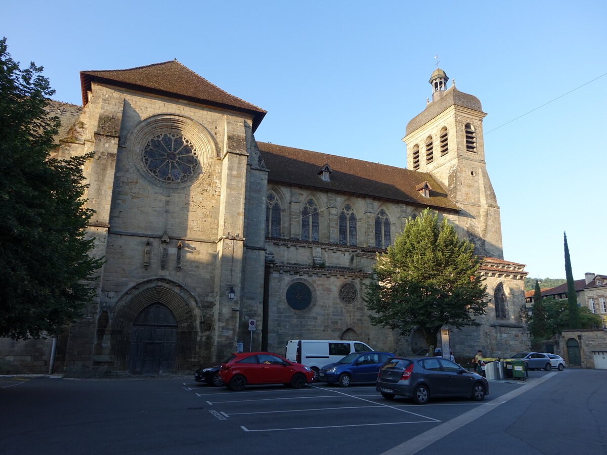 Figeac, Pfarrkirche Saint-Sauveur, erbaut im 12. Jahrhundert, Wiederaufbau bis 1720 (28.07.2018)