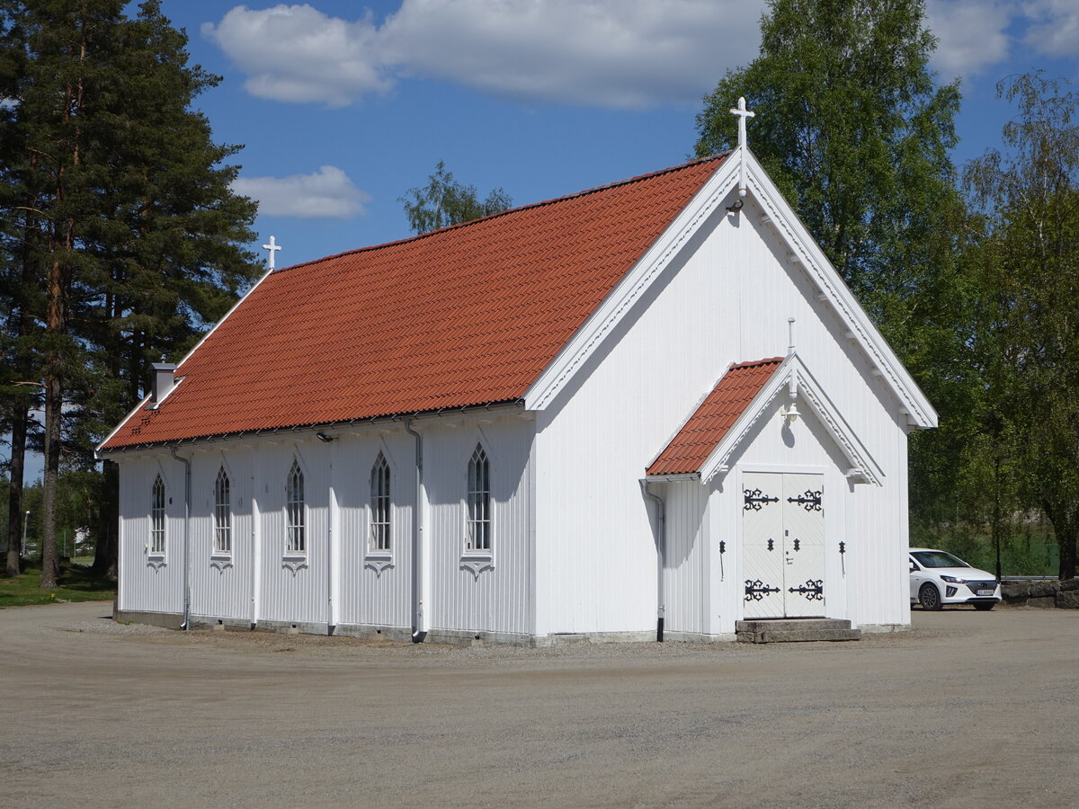 Hrland, alte Holzkirche am Friedhofsgelnde (21.05.2023)