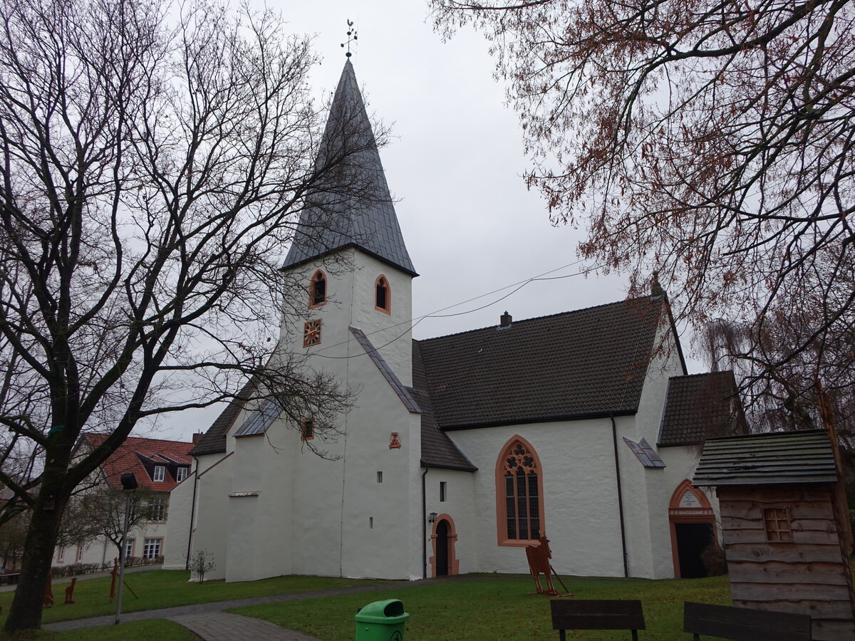 Hohenhausen, evangelische Kirche, romanischer Saalbau aus dem 12. Jahrhundert (07.12.2025)