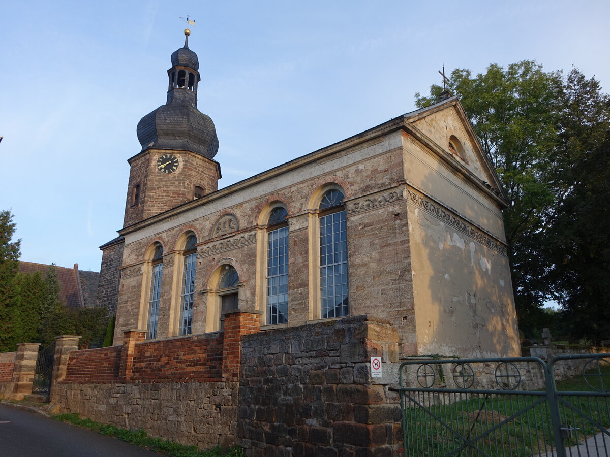 Niederschmon, evangelische St. Marcus Kirche, erbaut von 1842 bis 1843 (23.09.2024)