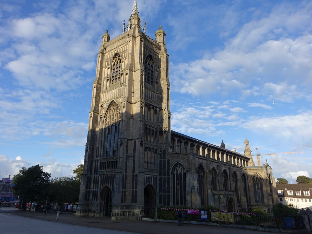 Norwich, Pfarrkirche St. Peter Mancroft, erbaut im 15. Jahrhundert in den Formen des Perpendicular Style (12.09.2024)