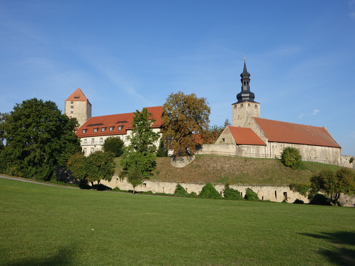 Querfurt, Burg mit Burgkapelle, erbaut im 10. Jahrhundert, Grabkapelle erbaut im 14. Jahrhundert, Bastionen erbaut von 1460 bis 1490 (23.09.2024)