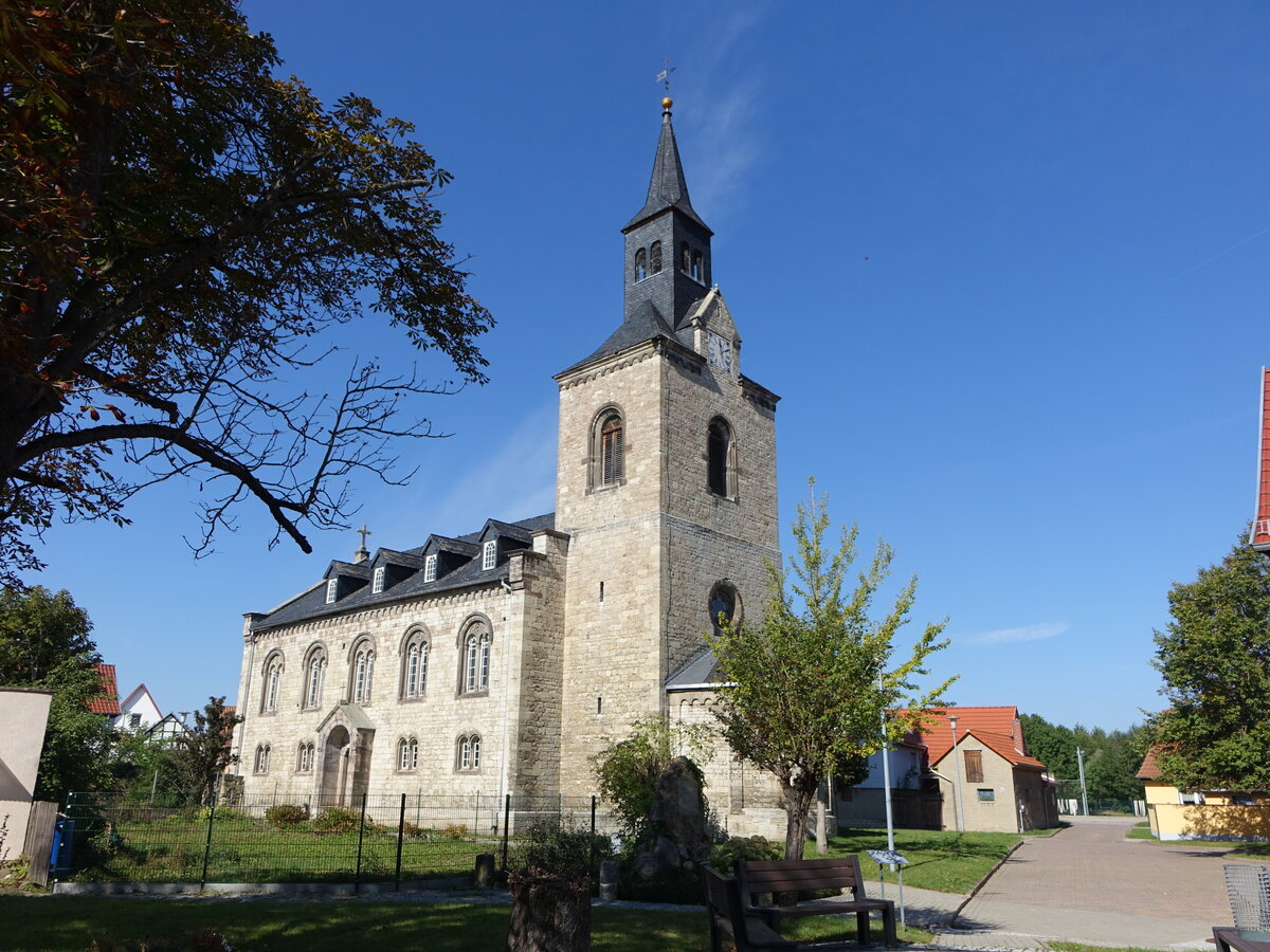 Reisdorf, evangelische St. Vitus Kirche, erbaut von 1855 bis 1857 (22.09.2024)