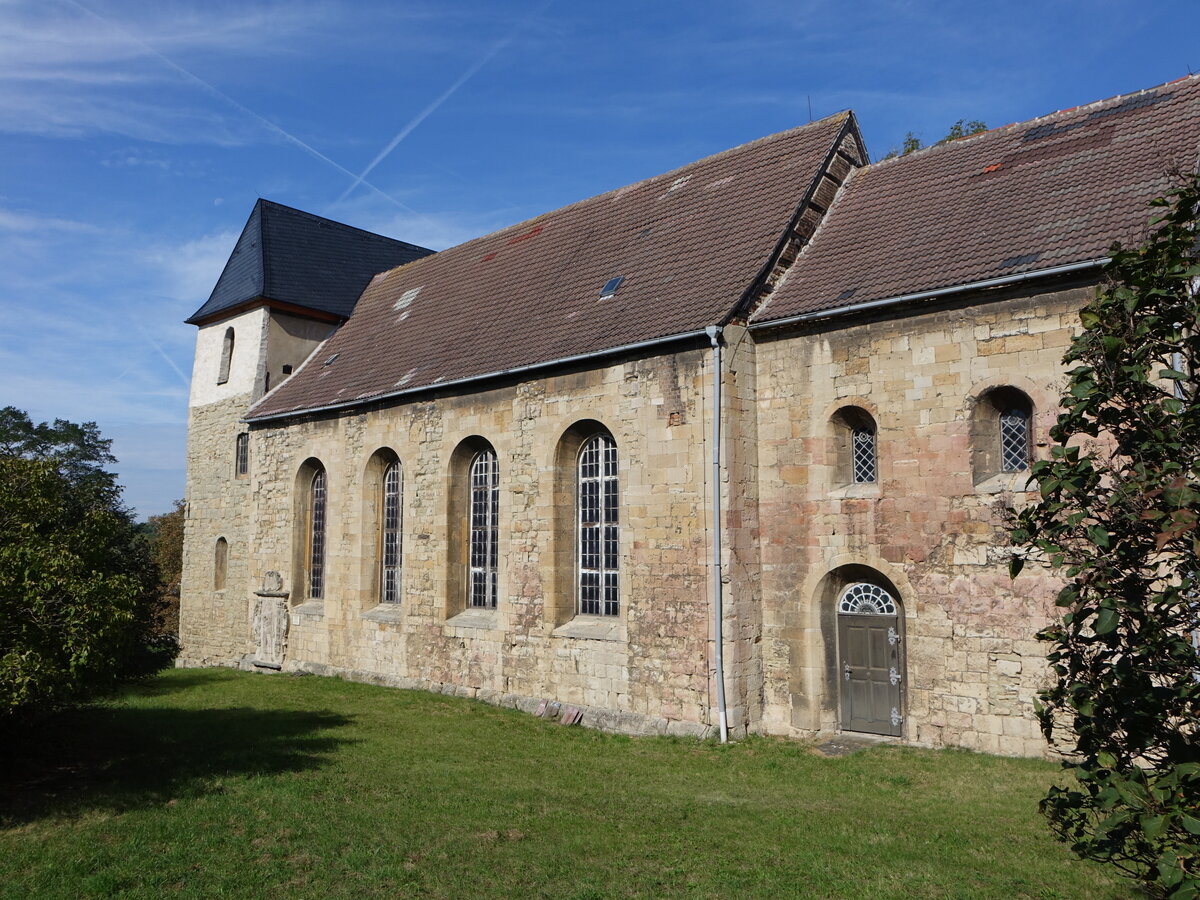 Schraplau, romanische evangelische St. Johannes Kirche (23.09.2024)