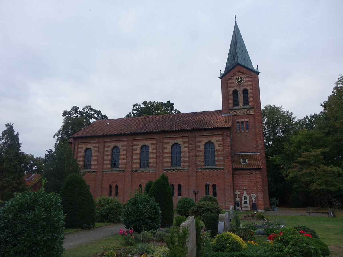 Wettmar, evangelische St. Marcus Kirche, erbaut 1855 durch Conrad Wilhelm Hase (19.09.2025)