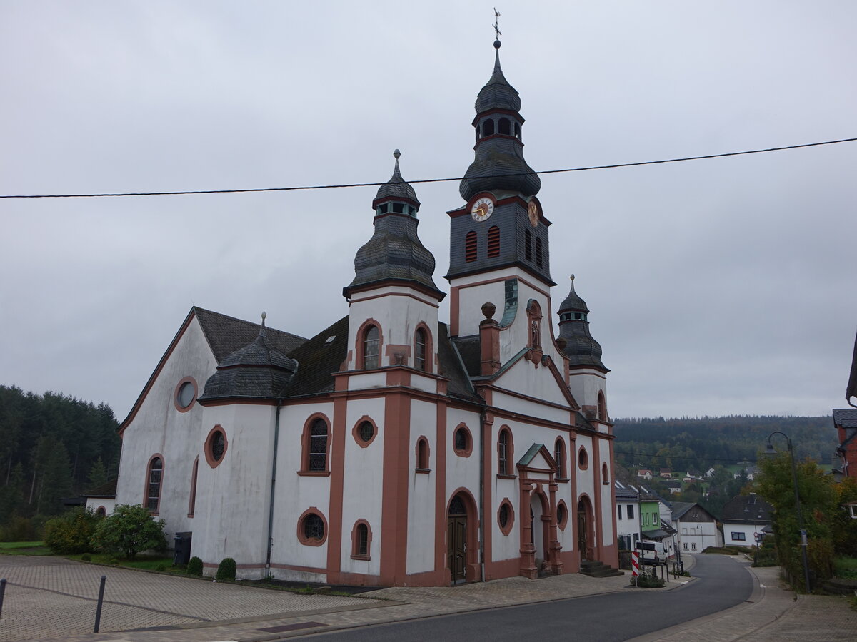 Z�sch, Pfarrkirche St. Antonius von Padua, erbaut von 1910 bis 1911 durch den Architekten Johann Georgen (09.10.2025)