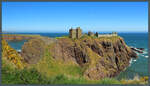 Eindrucksvoll auf einem Felsen direkt an der Nordseek�ste liegt die Burgruine Dunnottar Castle.