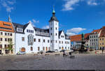 Rathaus von Freiberg (Sachsen) auf dem Obermarkt.