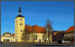 Auf dem Markt von Jessen steht die Kirche St.