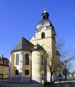 Suhl, die evangelische Hauptkirche St.Marien, erbaut von 1757-61 im sp�tbarockem Stil, April 2025