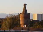 Pulverturm, einer der Trme der mittelalterlichen Stadtbefestigung Pasewalks hier am 04.