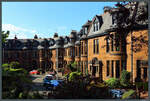 Vicorianische H�user aus rotem Sandstein am Kensington Gate im Westen Glasgows.