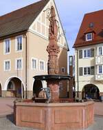 Freudenstadt, einer von mehreren Brunnen auf dem Marktplatz, Nov.2025