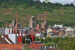 Blick auf die Esslinger Weststadt vom Zollberg aus am 04.05.2024