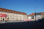 Bamberg, Blick aus Richtung Fleischstrae auf den abendlichen Maximiliansplatz nach Ende des Markttreibens - 05.05.2018