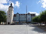 Lbben, evangelische Paul Gerhardt Kirche am Markt, erbaut von 1607 bis 1688 (08.08.2021)