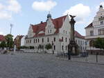 Kirchhain, Rathaus am Markt, erbaut von 1680 bis 1682, umfangreiche Umbauten 1905 durch den Architekten Karl Weber (09.06.2025)