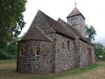 Warchau, evangelische Kirche, sp�tromanische Feldsteinkirche mit Fachwerkturm, erbaut im 12.