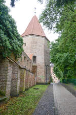Lagebuschturm an der Rostocker Stadtmauer.