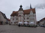 Alfeld / Leine, historisches Rathaus am Marktplatz, erbaut 1586 (17.04.2025)
