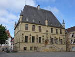 Osnabrck, historische Rathaus, erbaut von 1487 und 1512 im sptgotischen Stil (05.06.2024)