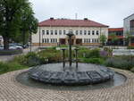 Bad Driburg, Rathaus und Rathausbrunnen am Markt (02.06.2024)