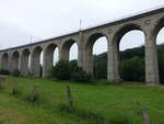 Altenbeken, Eisenbahnviadukt, erbaut von 1851 bis 1853, Europas lngste Kalksteinbrcke (02.06.2024)