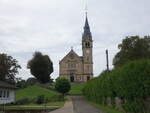 Karlsbrunn, evangelische Kirche, erbaut von 1896 bis 1897 durch den Architekten Heinrich Gth (12.10.2024)