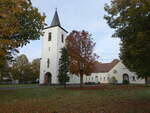 Beeden, evangelische Saarbefreiungskirche, erbaut von 1934 bis 1935 durch die Architekten Grn + Weber (12.10.2024)