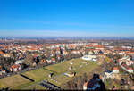 Ausblick vom V�lkerschlachtdenkmal in Leipzig nach Osten.