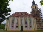 O�ling, evangelische Kirche, fr�hklassizistische Saalkirche, erbaut von 1801 bis 1805 (07.06.2025)