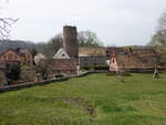 Kohren-Sahlis, Bergfried der Burgruine Kohren, Hhenburg erbaut um 1000 (31.03.2024)