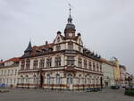 Groitzsch, Rathaus von 1890 am Marktplatz (30.03.2024)