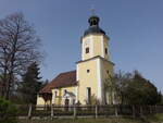 Kieritzsch, evangelische Kirche, erbaut von 1697 bis 1702 (30.03.2024)