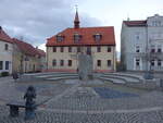 Brandis, Brunnen und Gebude am Marktplatz (02.11.2024)