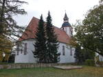 Leipnitz, evangelische Kirche, erbaut von 1701 bis 1704, Kirchturm erbaut 1790 (02.11.2024)