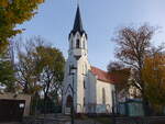 Grostdteln, neugotische evangelische Kirche, erbaut 1880 (03.11.2024)