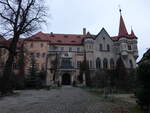 Schloss Pchau, Herrenhaus im Stil des neugotischen Historismus, erbaut ab 1833, Westflgel erbaut von 1874 bis 1875 (14.12.2024)