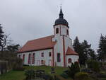 Falkenhain, evangelische Kirche, romanische Chorturmkirche aus dem 13.