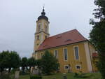 Sora, evangelische Dorfkirche, neubarocke Saalkirche, erbaut 1769 (13.07.2024)