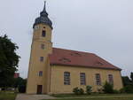 Dobra, evangelische Kirche, schlichte Saalkirche erbaut 1750 (09.06.2025)