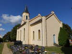 W�lknitz, evangelische Kirche, Saalkirche mit eingezogenem Chor und Westturm, erbaut 1860 (06.09.2025)