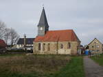 Selben, evangelische Kirche, sptgotischer Saalbau aus Feldsteinen aus dem 15.