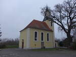 Gruna, evangelische Radfahrerkirche, erbaut 1715 (14.12.2024)