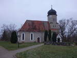 Priestblich, evangelische Dorfkirche, erbaut von 1688 bis 1695 (14.12.2024)