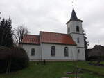 Collm, evangelische Kirche, romanische Saalkirche, erbaut im 13.